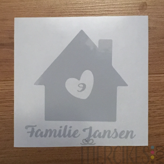 naam op voordeur landelijk, sticker met familienaam