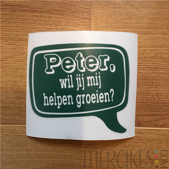 losse sticker cadeau peter goedkoop, orgineel cadeau peter maken