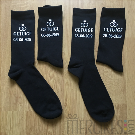 sokken trouwerij bedrukt met datum