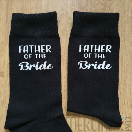 sokken father of the bride, mooi idee bruiloft, cadeau vader bruid