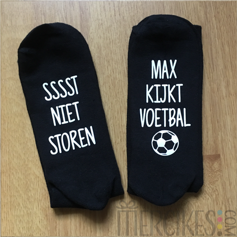 sokken met tekst voetbal en naam