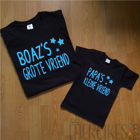 Matching t-shirts Papa's Kleine Vriend(in), Naam's Grote Vriend