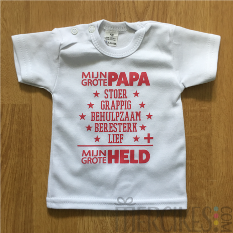 cadeau voor papa, shirtje mijn held papa