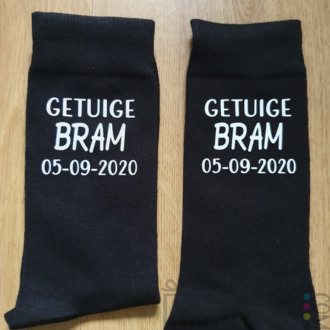 sokken gepersonaliseerd voor bruiloft