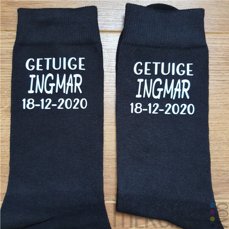 bovenkant tekst op sokken