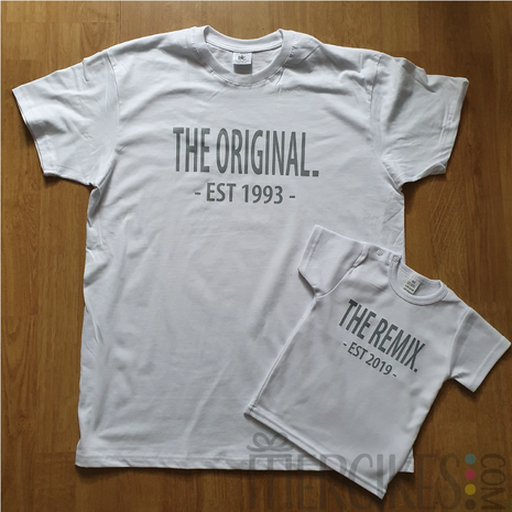 the remix original met jaartal set voor papa en kind