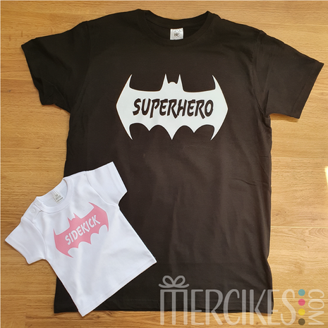 Twinning Shirts Ouder Kind Superhero Sidekick