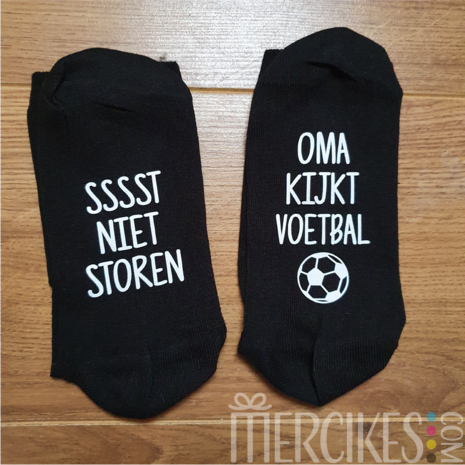 sokken voetbal kijken met tekst