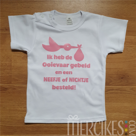 Shirtje Ik heb de Ooievaar gebeld! Neefje - Nichtje