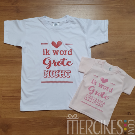 T-shirt Ik word Grote Nicht Lijnen Hart