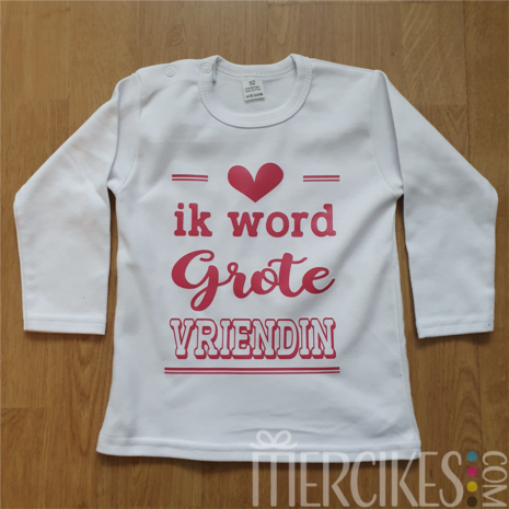 T-shirt Ik word Grote VRIENDIN - Lijnen Hart
