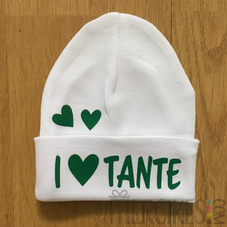 cadeau aanstaande tante, babymutsje i love tante