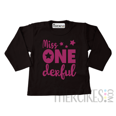 Verjaardag Shirt Miss Onederful Sterren Korte Mouw