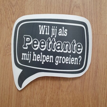 Losse sticker Wil jij als Meter / Peettante mij helpen groeien?