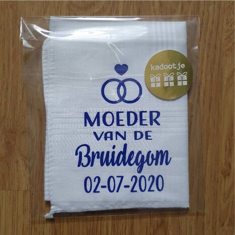 Zakdoek Moeder Bruid/Bruidegom met Datum