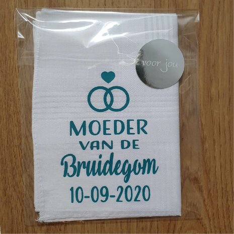 Zakdoek Moeder Bruid/Bruidegom met Datum