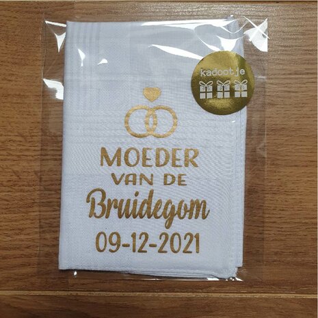 cadeau moeder van de bruid, bedrukte zakdoek