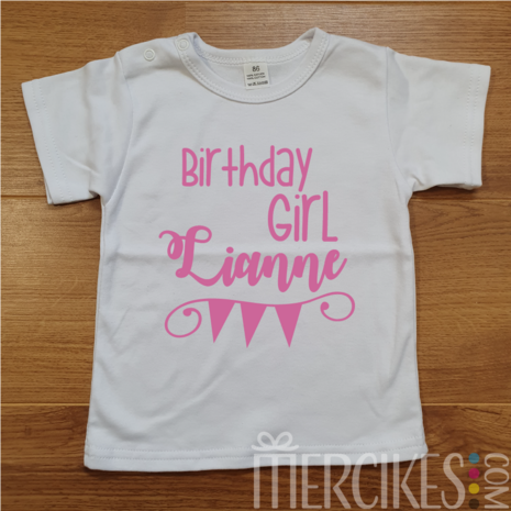 Verjaardag Shirtje Birthday Girl met Naam