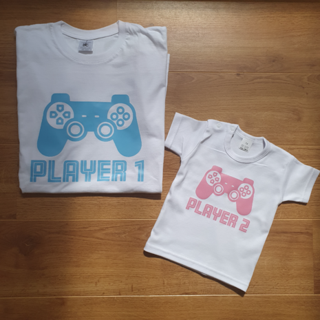 Set van 2 Matching Shirts - Player 1 en Player 2