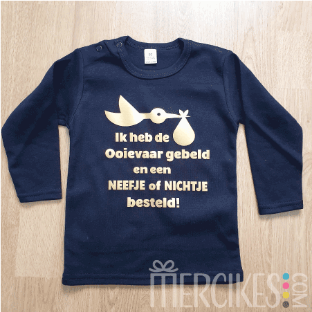 Shirtje Ik heb de Ooievaar gebeld! Neefje - Nichtje