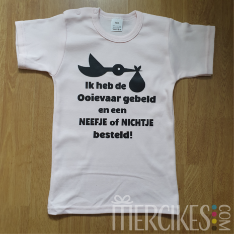 Shirtje Ik heb de Ooievaar gebeld! Neefje - Nichtje