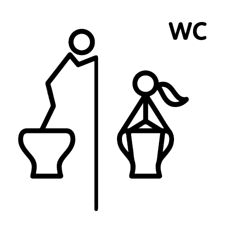 Deursticker Toiletsticker Spieken over WC bij Mercikes.com