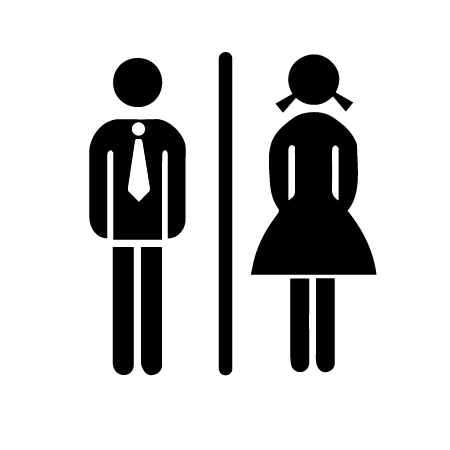  Deursticker Toiletsticker Man Stropdas en Vrouw Staartjes bij Mercikes.com