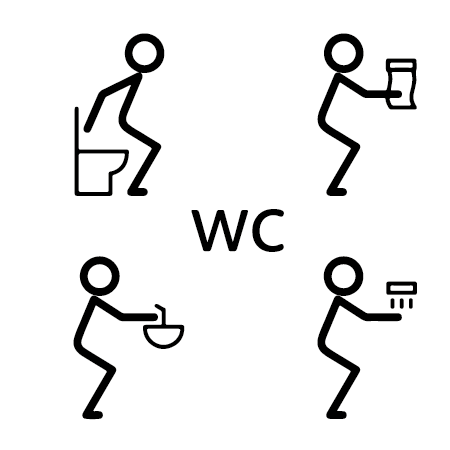  Deursticker Toiletsticker WC Instructies bij Mercikes.com