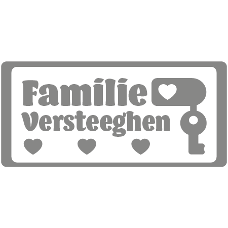 landelijke voordeursticker met sleutel en hartjes