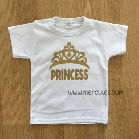 shirtje princess voor baby kind met kroon