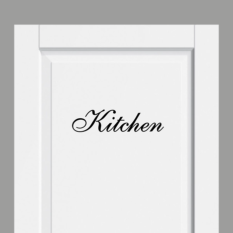 riviera maison stijl tekst op deur kitchen