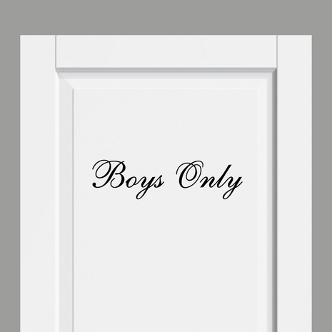 boys only deursticker sierlijk lettertype landelijk