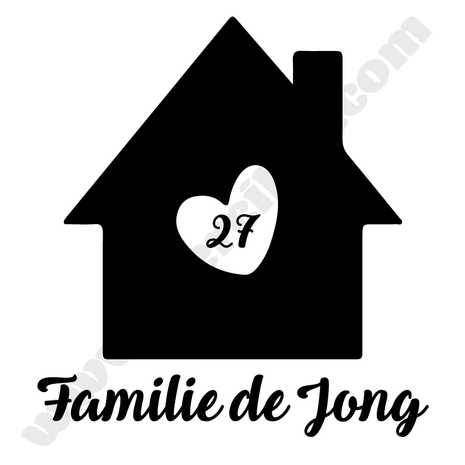 sticker voordeur met familienaam voor buitendeur