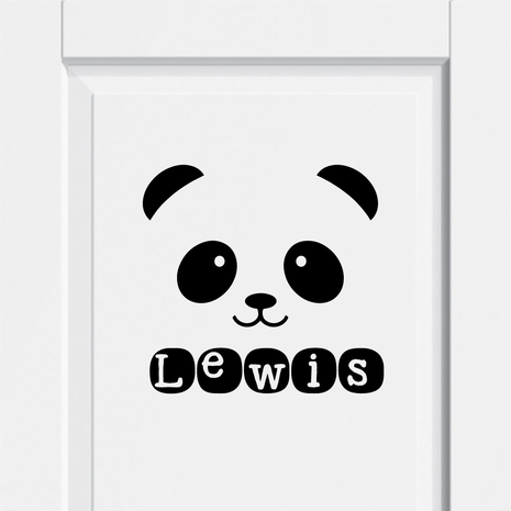 deurstickers kind panda met naam