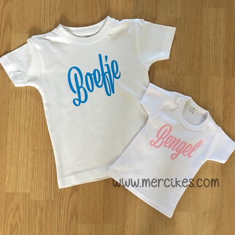 twinsetje boefje en bengel shirts voor jongen en meisje