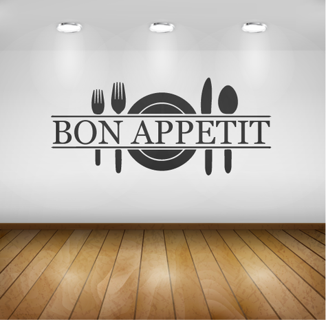 keukensticker bon appetit, muursticker keuken