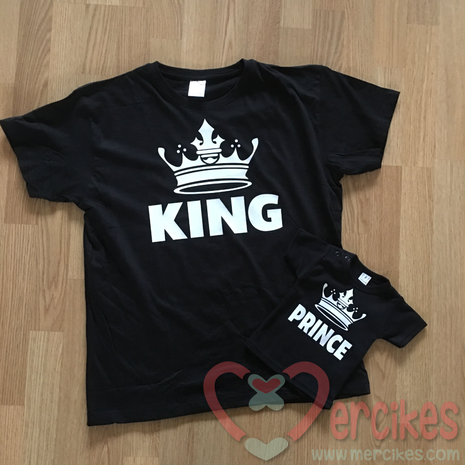 zelfde shirt voor papa en zoon, king en prince