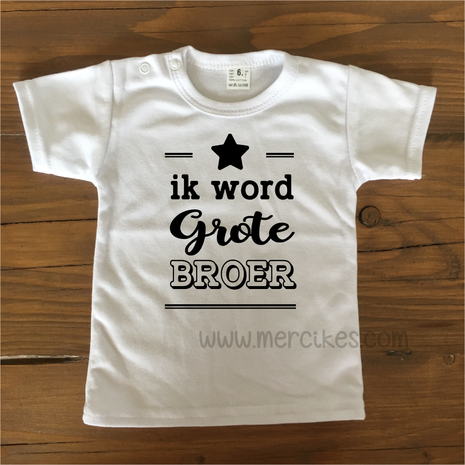 geboorte aankondigen met shirt ik word grote  broer