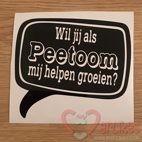 orgineel cadeau peetoom, wil jij als peetoom me helpen groeien