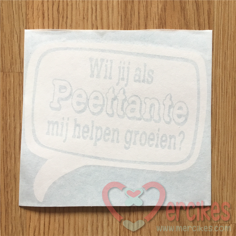 peettante vragen met deze losse sticker wil jij als peettante mij helpen groeien