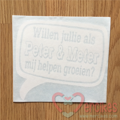 willen jullie als peter en meter mij helpen groeien, peter en meter cadeau