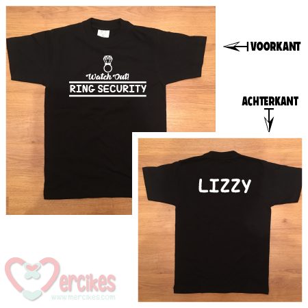 ringsecurity t-shirts met naam, ringsecurity, orgineel trouwidee