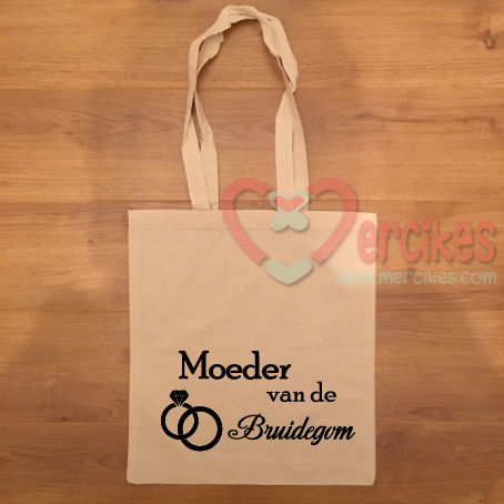 cadeau moeder bruidegom, katoenen tas moeder van de bruidegom