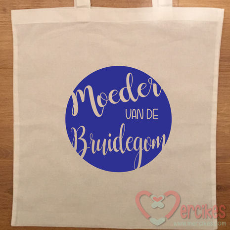 cadeau moeder bij bruiloft, katoenen tas moeder van de bruidegom