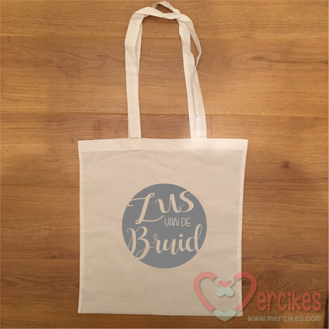 tas voor trouwen, canvas tas zus van de bruid