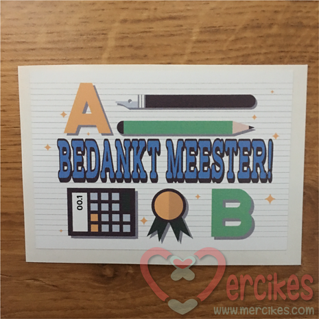 losse sticker meester bedankje, bedankt meester sticker