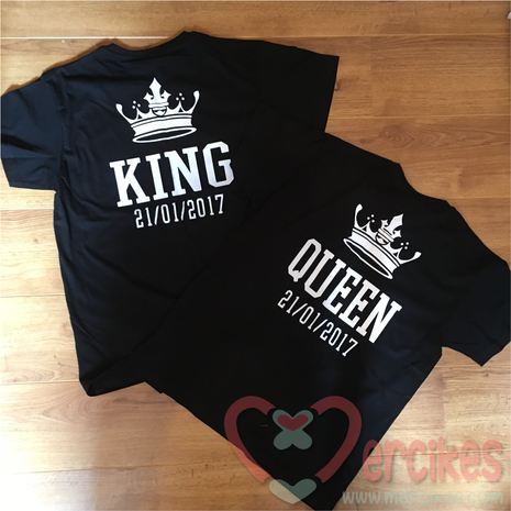 King en queen shirt met datum deals