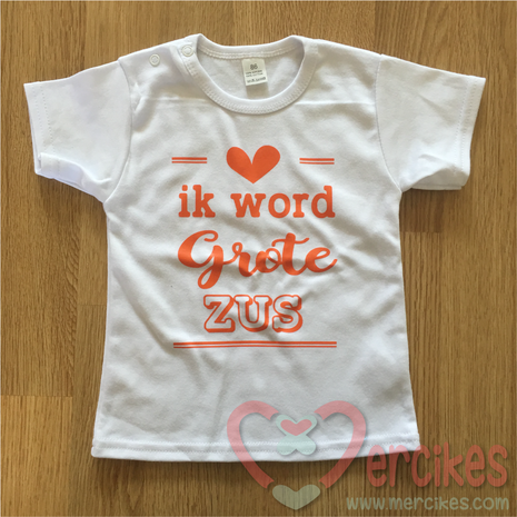 aankondigen geboorte kind met shirtje ik word grote zus