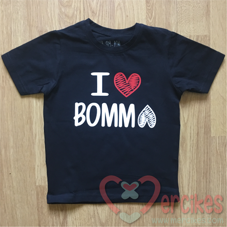t-shirt i love bomma, cadeau voor bomma