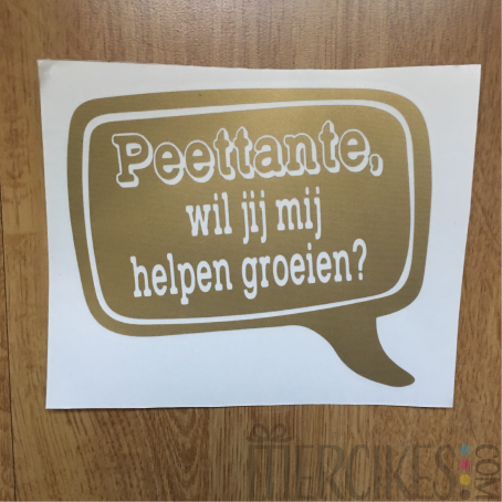 cadeau peettante wil jij mij helpen groeien? losse sticker, diy peter meter cadeau